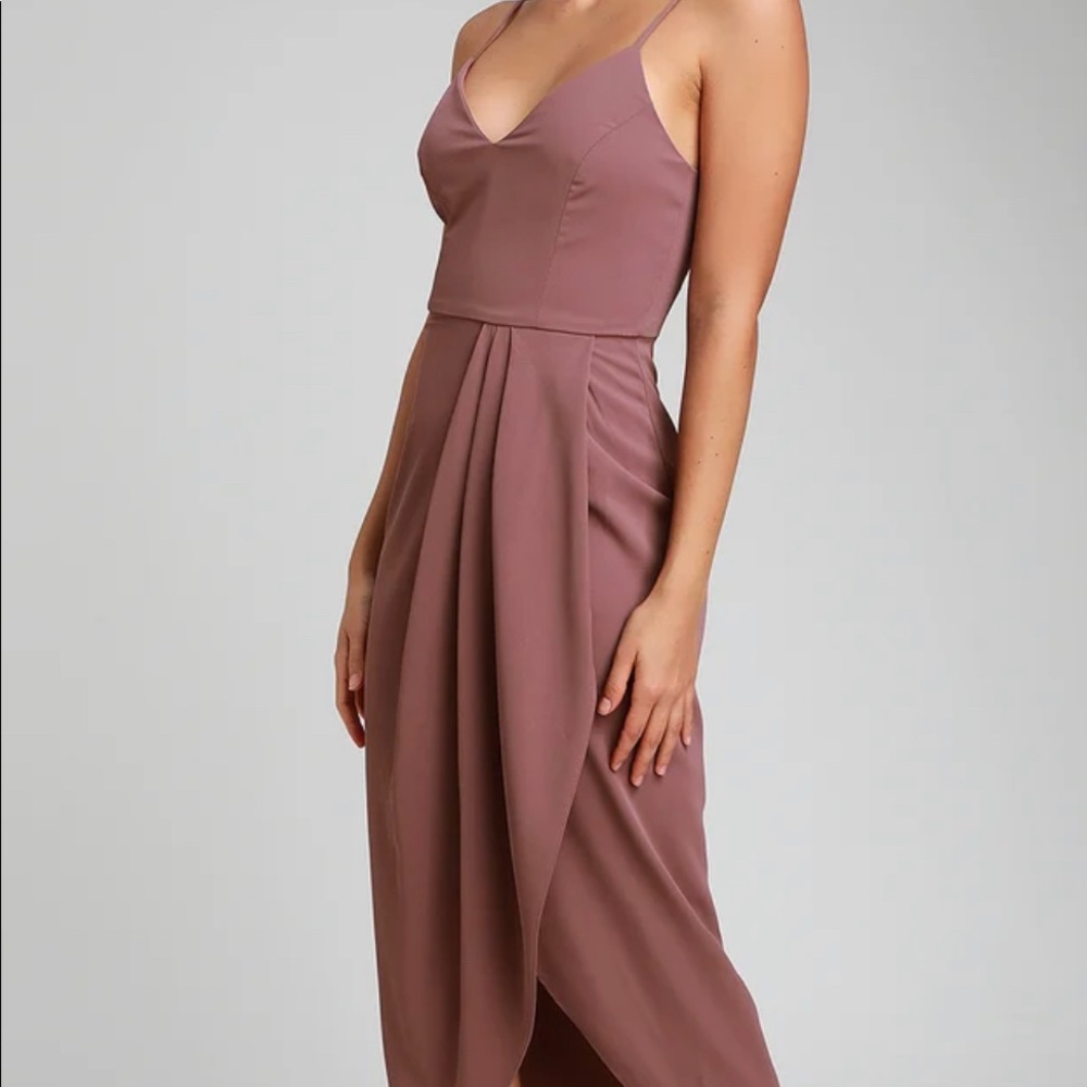 Lulus | Reinette Mauve Purple Midi Dress